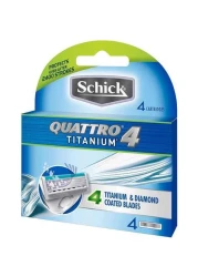 مجموعة من 4 شفرات حلاقة كواترو تيتانيوم من شيك