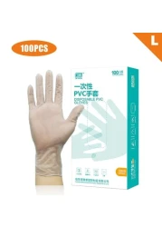 Generic Gloves - 100Pcs Disposable PVC Food Grade Transparent Protective Gloves Kitchen Baking Sloves