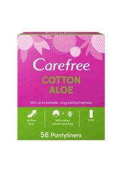 Carefree Daily Sanitary Pads Regular Size With Aloe , Pack Of 56