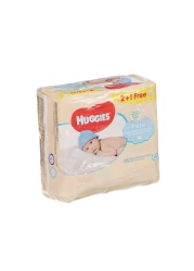 HUGGIES BABY WIPES PURE 56S 2+1 FREE