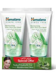 غسول وجه مرطب بخلاصة صبار الالوفيرا من هيمالايا، منظف لطيف بقوام كريمي يزيل الاوساخ، 2 × 150 مل، العلامة التجارية الاولى لغسول الوجه في الامارات العربية المتحدة