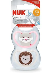 SPACE SILICONE SOOTHER 06M 2 BOX