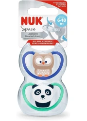 SPACE SILICONE SOOTHER 618M 2 BOX