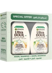 GARNIER SHAMP NUTURIN ALMND MILK 2X400ML