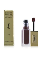 YSL Tatouage Couture The Metallics Liquid Matte Lip Stain – Shade 105 Magnetic Prune Temper – Ultra-Matte Metallic Finish (6 ml)