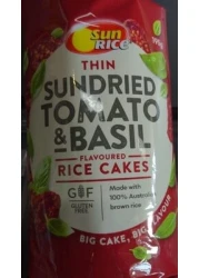THIN RICE CAKES SUNDRIED TOMATO & BASIL 195G