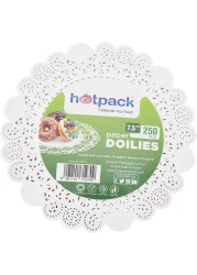 Hotpack Round Paper Doilies 7.5 Inch, 250 Pieces