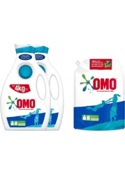 اومو سائل غسيل اوتوماتيك سعة 2 لتر (عبوة من قطعتين) + سائل تنظيف الغسيل الاوتوماتيك من اومو 1.8 لتر