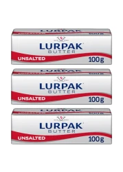 Lurpak Unsalted Butter, 100g Pack of 3