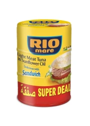 ريو ماري لحم تونة خفيف في زيت عباد الشمس 160 غرام حزمة من 3