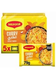 نستله ماجي نودلز بنكهة الكاري في دقيقتين، 79 غرام، حزمة من 5
