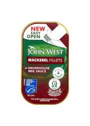 جون ويست - شرائح سمك الماكريل في صلصة الباربكيو المدخنة 115 غرام