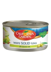 حدائق كاليفورنيا تونة بيضاء صلبة في زيت الزيتون 185 غرام