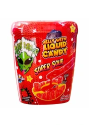 Alien's Sour Strawberry Flavour Jelly Stick with Liquid Candy, 96g