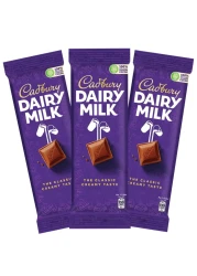 Cadbury Dairy Milk Plain Milk Chocolate Bar 90g Pack of 3