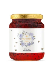 راو خليط العسل الخام والبذور السوداء 500 غرام