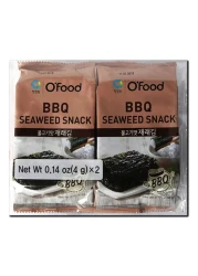 O'Food BBQ Seaweed Snack 4g Pack of 2