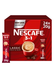 Nescafe 3-In-1 Classic Instant Coffee Mix, 20g Pack of 24