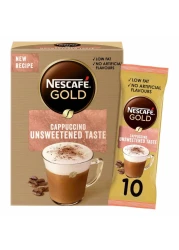Nescafe Gold Cappuccino Unsweetened Coffee Mix, 14.2g Pack of 10