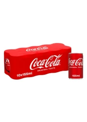 Coca-Cola Original Taste Soft Drink Can 155ml Pack of 10