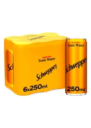 شويبس علبة مشروب مياه غازية فوارة 250 ملل حزمة من 6