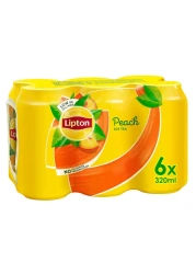 Lipton Peach Ice Tea Non Carbonated Low Calories Refreshing Drink 320ml Pack of 6