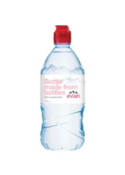 evian Recycled Bottles Natural Mineral Water 750ml Sports Cap