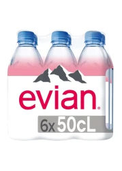evian Natural Mineral Water 500ml Pack of 6