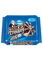 Igloo Cookies and Cream Ice Cream Cone, 120ml Pack of 5