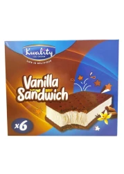 Kwality Vanilla Sandwich Ice Cream, 90ml Pack of 6