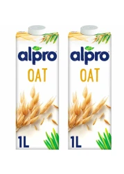 Alpro Oat Drink, 100% Plant-Based, Lactose &amp; Dairy Free 1L Pack of 2