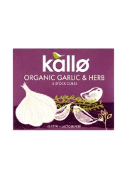 Kallo Organic Garlic And Herb 6 Stock Cubes 66g