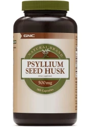 GNC Natural Brand Psyllium Seed Husk 500mg, 180 Capsules, Supports Digestive Health