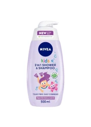 NIVEA Kids 2-In-1 Shower, Shampoo &amp; Conditioner Sparkle Berry Scent Purple 500ml