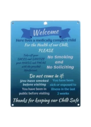 Rolling Buddies Medically Fragile Child Plastic Sign - Blue