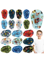 Toulite 90 Pcs Kids Eye Patches Adhesive Eye Patches Girl Boy Cute Toddler Eye Patch Medical Eye Patch for Lazy Eye Amblyopia Cross Eye Baby Eye Patch(Boys Style, 3.3 x 2.3 Inch)