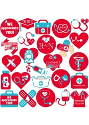 Fabbay 25 Pcs Nurse Refrigerator Magnets Nurse Week Gift Nursing Magnetic Stickers Funny Nursing School Essentials Medical Nursing Stickers Magnetic Nurse Decal for Refrigerator Locker