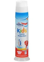 Aquafresh Kids Fluoride Toothpaste Bubble Mint Pump - 4.6 oz, Pack of 3