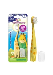 GuruNanda Kids Butter On Gums Training Toothbrush with Cover Cute Giraffe Design Extra Soft Bristles for Gentle Cleaning Ergonomic Handle BPA Cruelty Free 1 Pack Age 1