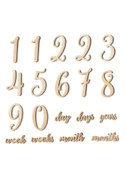Promise Babe 19pcs Baby Milestone Numbers Wooden Milestones Newborn Photography Prop Wooden Milestone Monthly Card