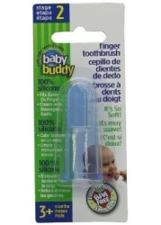 Brilliant Baby Finger Toothbrush Silicone Gum Massager Teether Brush for Babies and Toddlers 3 Months Old and Up Newborn Oral Care Products Teether Tooth and Gum Essentials Blue 1 Count