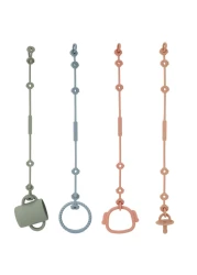 Toy Safety Straps, Socub Silicone Adjustable Baby Pacifier Teether Straps, 4pcs Toddler Toy Bottle Harness Straps for Strollers, High Chair, Cribs, Bags, BPA Free, Multi Colors