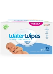 Water Wipes Purest Baby Wipes White 60 Wipes Pack of 12