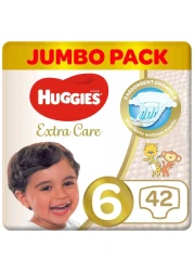 Huggies Extra Care Diapers Size 6 15kg+ Jumbo Pack 42 Diapers