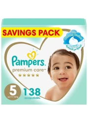 Pampers Premium Care Taped Baby Diapers Size 5 (11-16kg) 138 Diapers