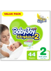 Baby Joy Compressed Diapers Small Size 2 3.5-7kg Value Pack 44 Diapers