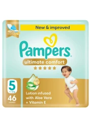 Pampers Ultimate Comfort Diapers with Aloe Vera Plus Vitamin E Size 5 11-16kg 46 Diapers