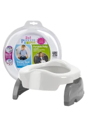 Kalencom Potette Plus 2in1 Travel Potty and Trainer Seat DualPurpose Potty Training Toilet Seat Portable Potty for Toddler Travel with Durable Lockin Legs and Splash Guard WhiteGray