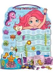 Mermaid Potty Training Chart &amp; 35 Reusable Stickers - Potty Chart, Potty Training Sticker Chart, Potty Training Chart for Toddlers Girls, Potty Training Stickers, Potty Chart for Girls with Stickers