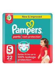 Pampers Rash Protection Pants Size 5 12-18kg Value Pack 22 Pants